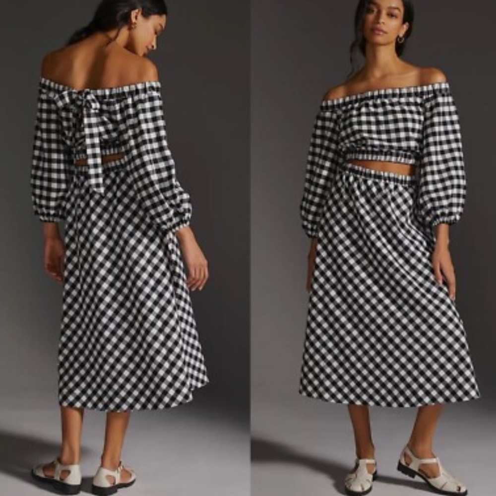 Anthropologie Maeve Gingham Set